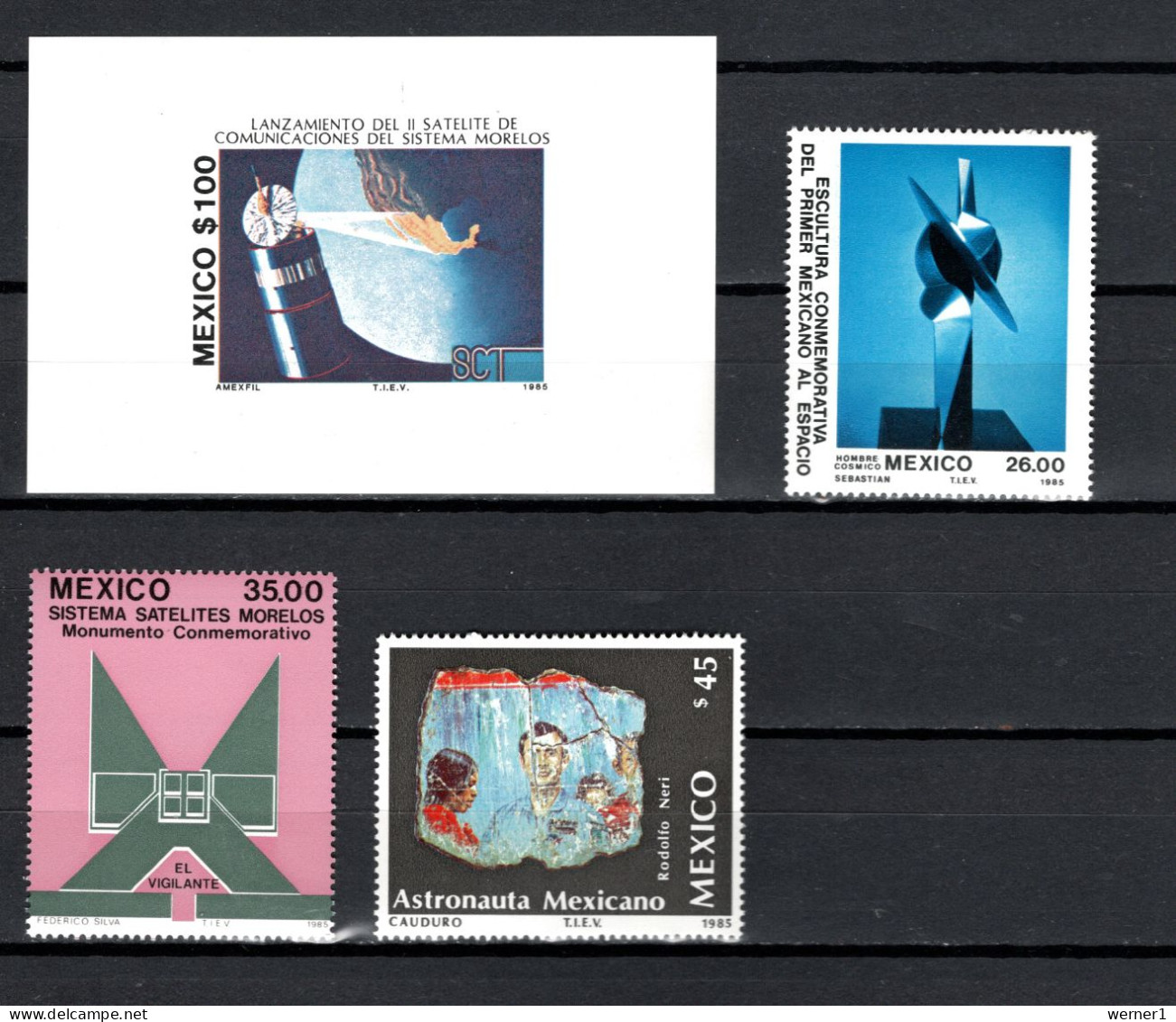 Mexico 1985 Space, Satellite Morelos I, Set Of 3 + S/s MNH - North  America