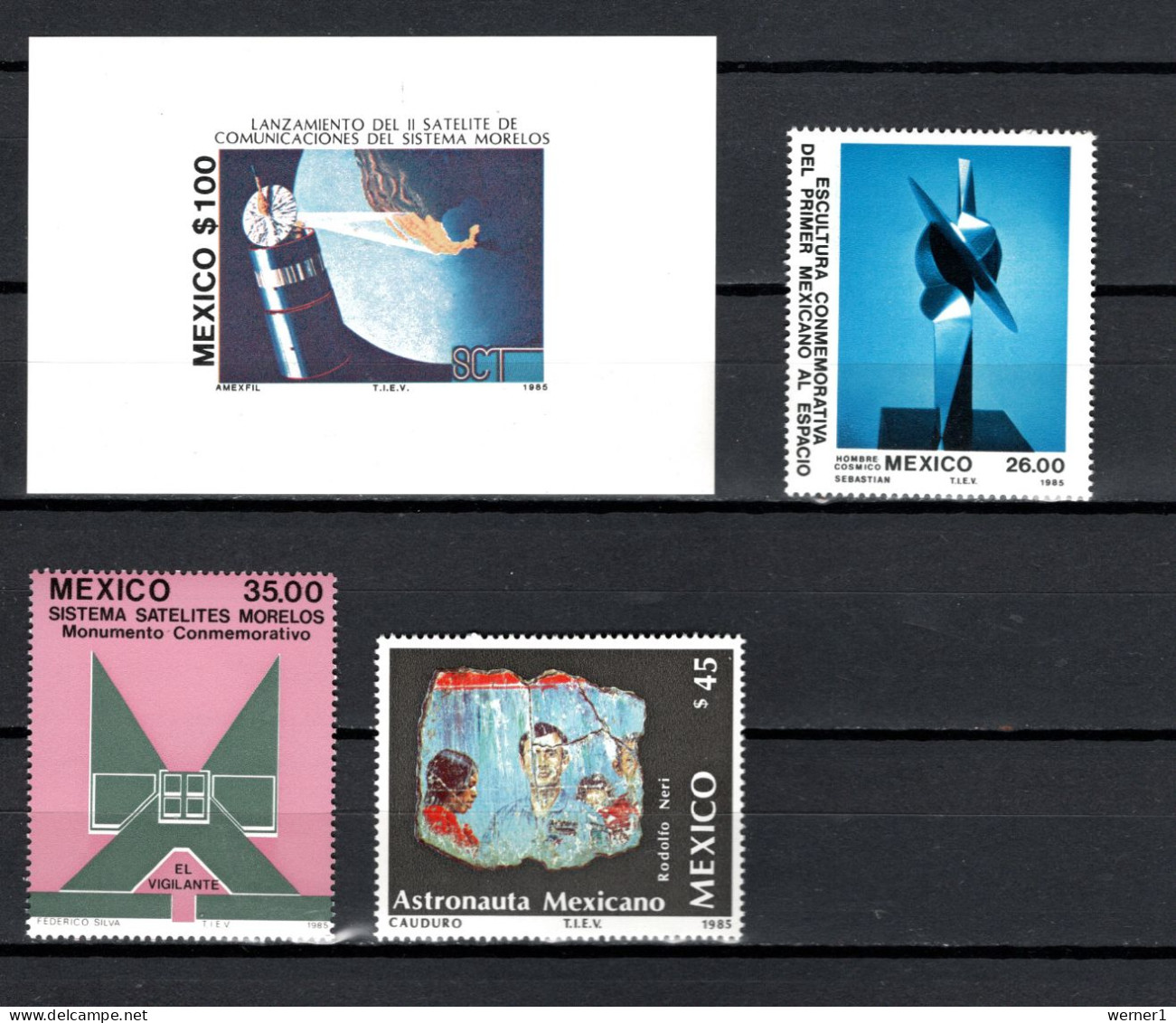 Mexico 1985 Space, Satellite Morelos I, Set Of 3 + S/s MNH - Nordamerika