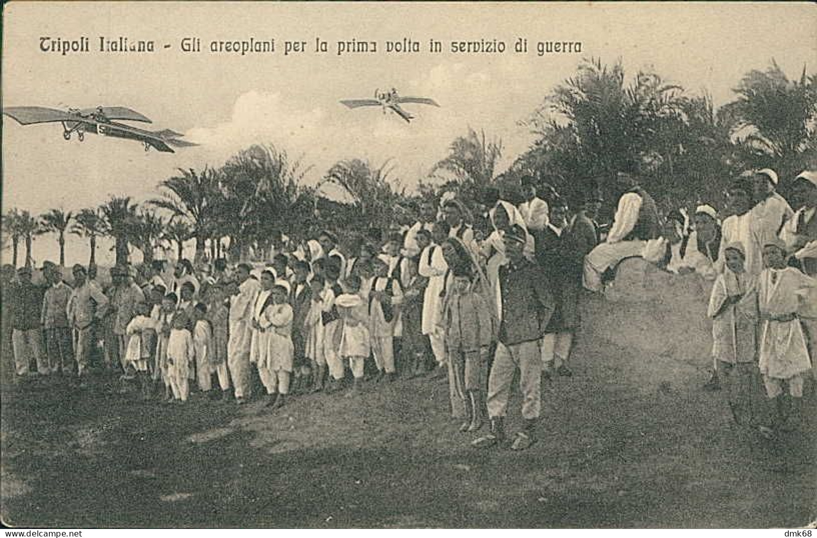 LIBIA / LIBYA - TRIPOLI ITALIANA - GLI AEROPLANI PER LA PRIMA VOLTA IN SEVIZIO DI GUERRA - ED. ALTEROCCA 1910s (12455) - Libye