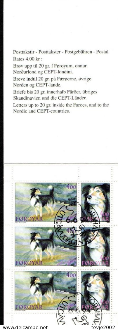 Färöer 1994 - Markenheftchen Mi.Nr. MH 7 - Gestempelt Used - Tiere Animals Hunde Dogs - Honden