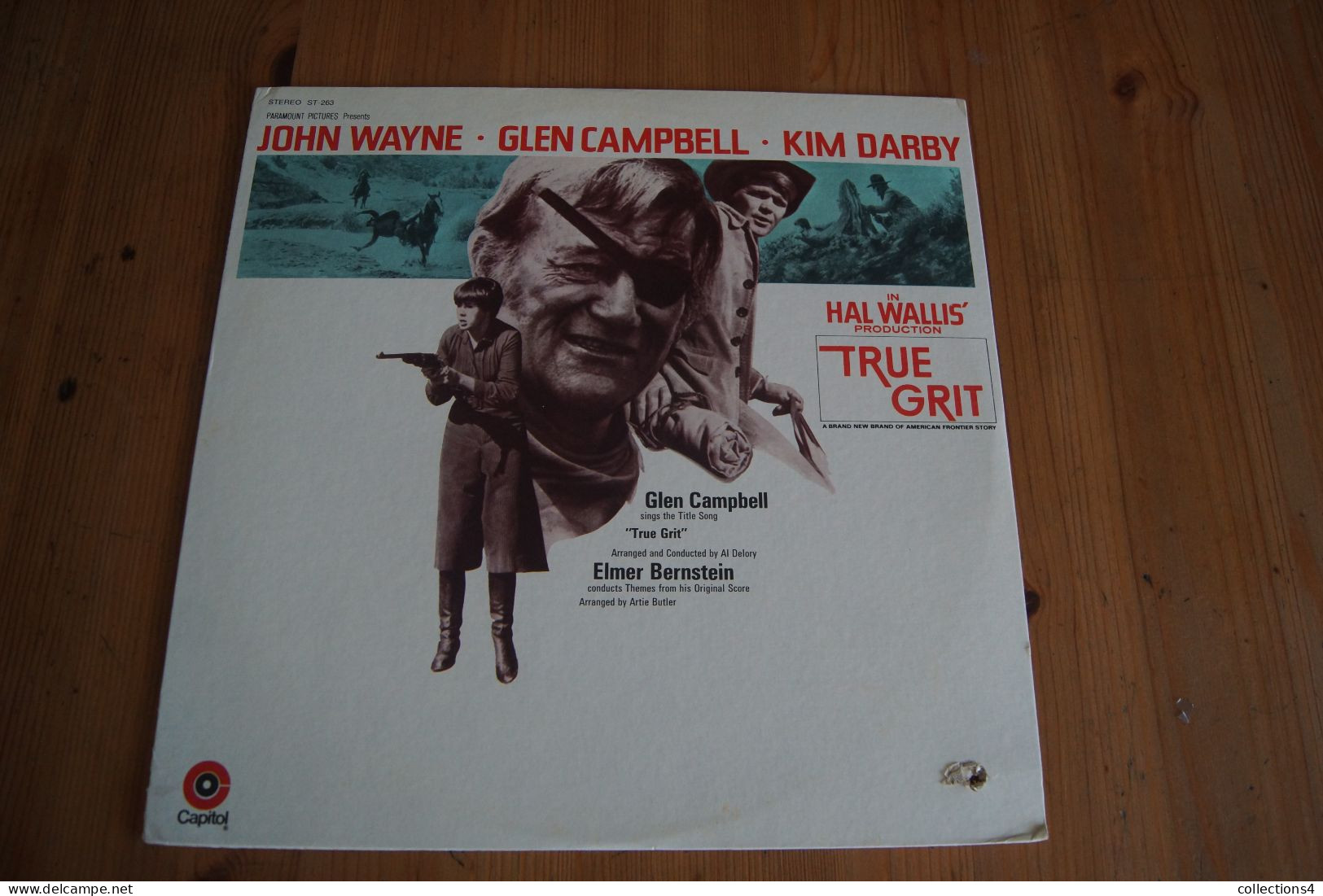 TRUE GRIT BERNSTEIN JOHN WAYNE GLEN CAMPBELL KIM DARBY RARE  LP AMERICAIN 1969 - Soundtracks, Film Music