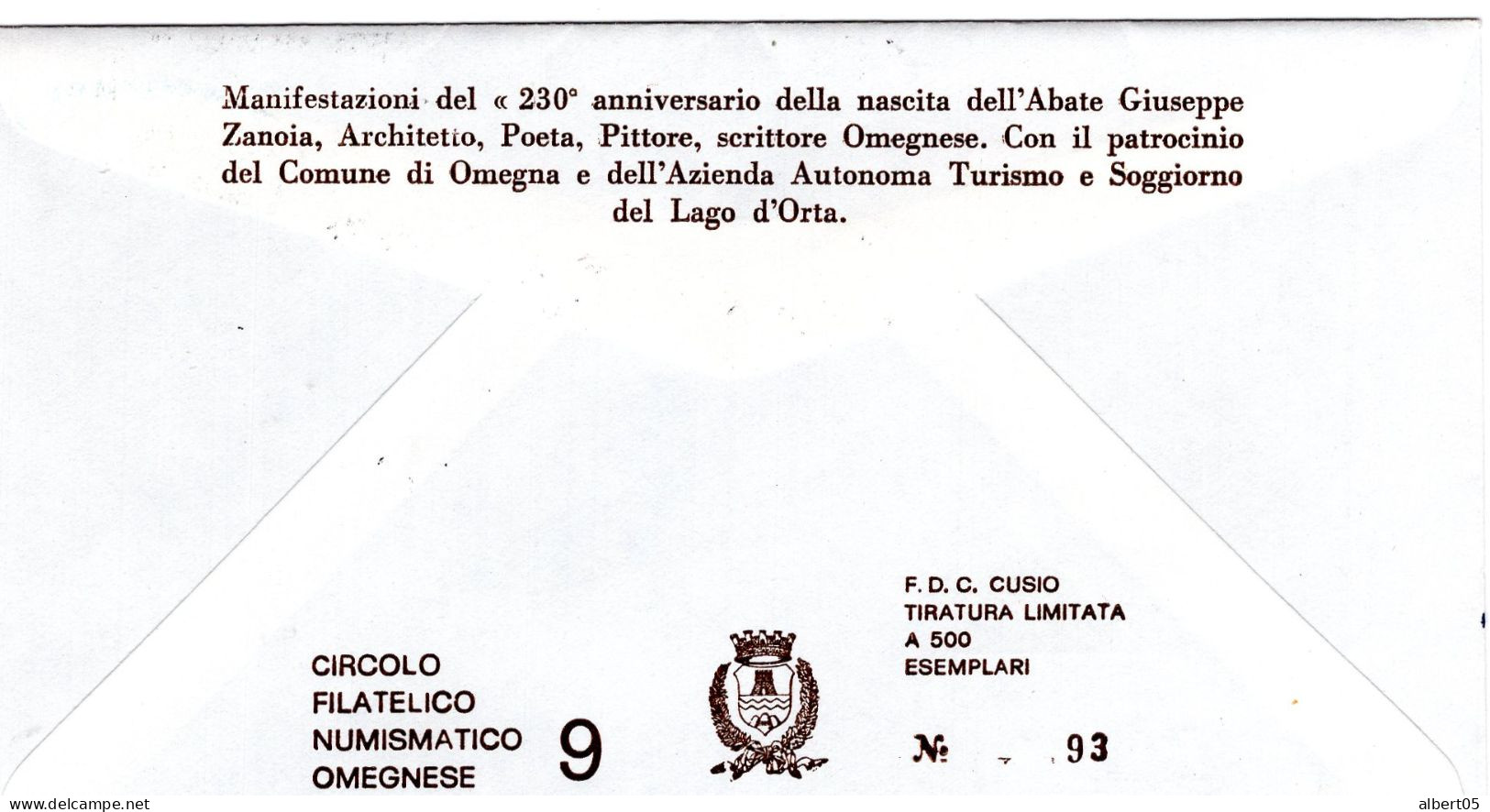 230° Anniversario Della Nascita Giuseppe Zanoia - Abate - 1981-90: Poststempel