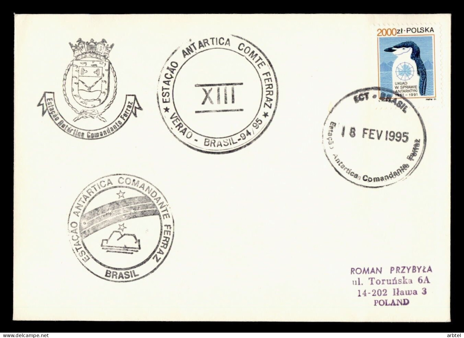 ANTARTIDA ANTARCTIC POLONIA BRASIL 1995 BASE FERRAZ - Estaciones Científicas