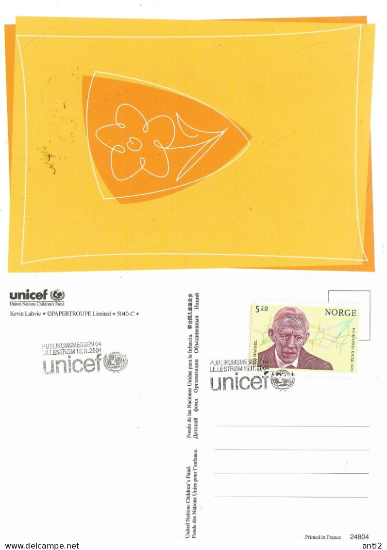 Norge Norway  2004 Nobel Laureate Odd Hassel, Mi  1516 First Day Cancellation  Unicef   19.11.2004 FDC - Brieven En Documenten