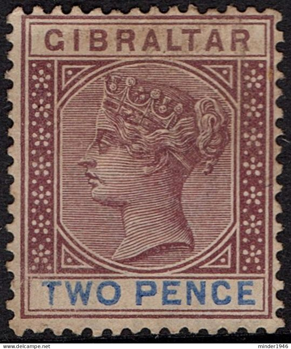 GIBRALTAR 1898 QV 2d Purple & Ultramarine SG41 Mint Hinged Cat £28 - Gibraltar