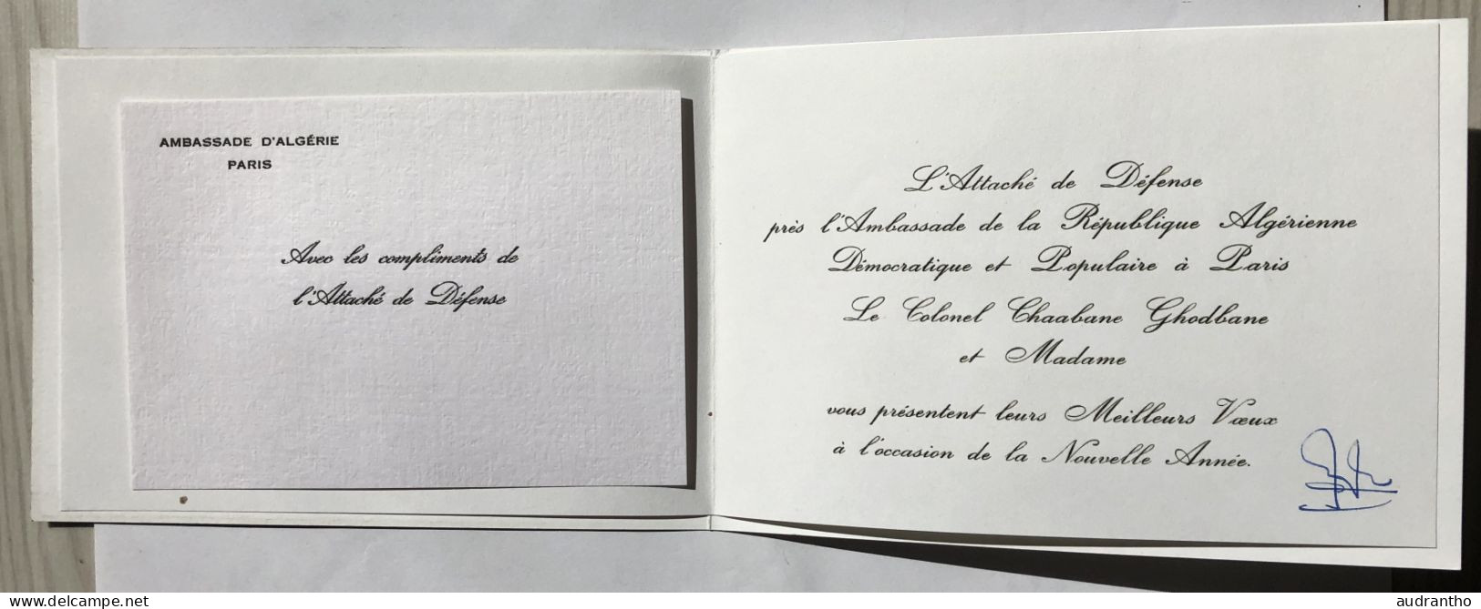 Carte De Voeux - Armée Air Ambassade ALGERIE Ghodbane Chaâbane - EMAA Commandant Jeanne Buron Ernée - Documents