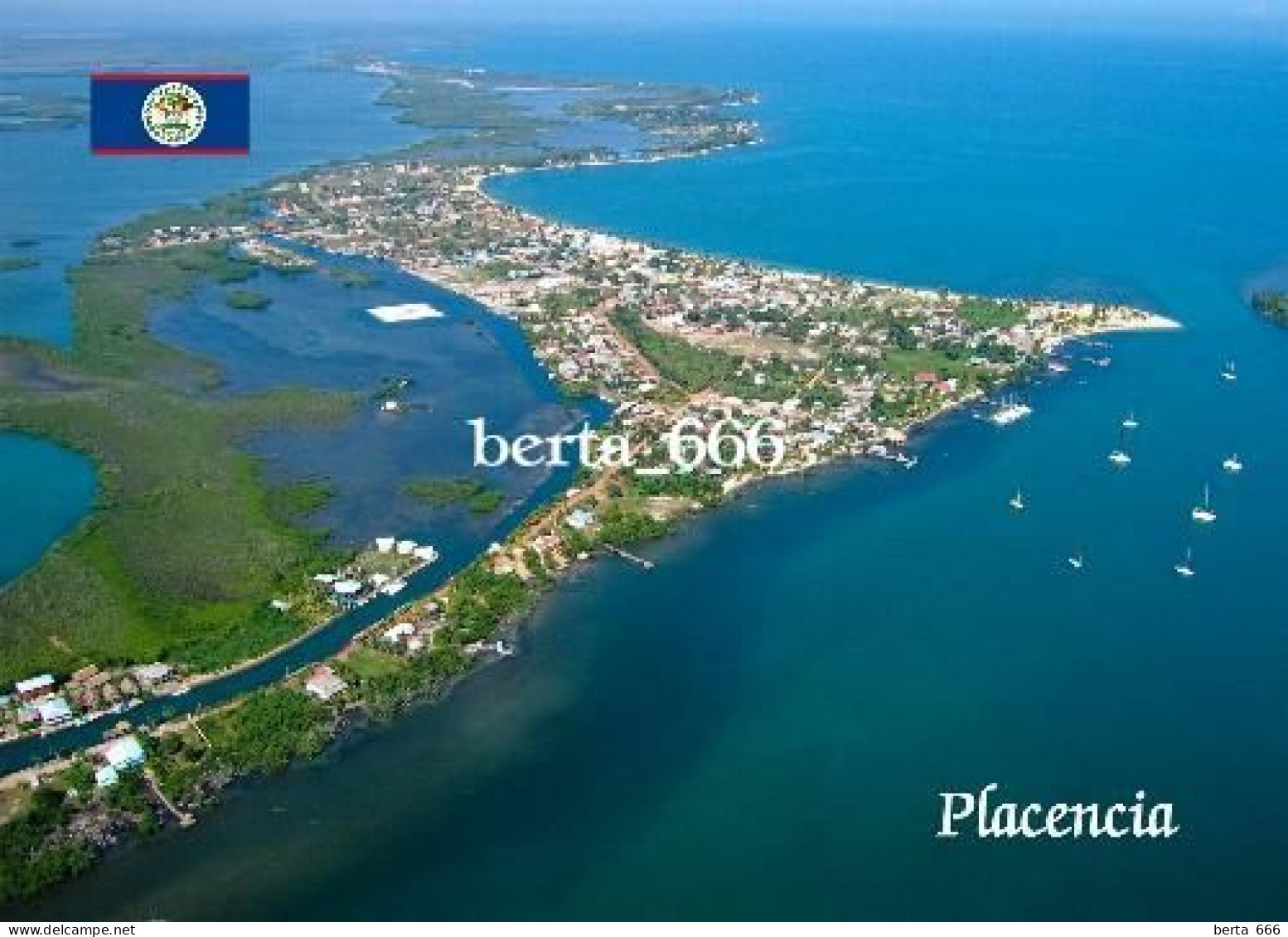 Belize Placencia Aerial View New Postcard - Belize