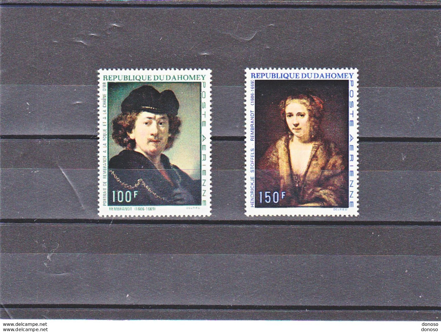 DAHOMEY  1969 PEINTURES DE REMBRANDT Yvert PA 118-119, Michel 404-405 NEUF** MNH Cote Yv 6,25 Euros - Benin - Dahomey (1960-...)