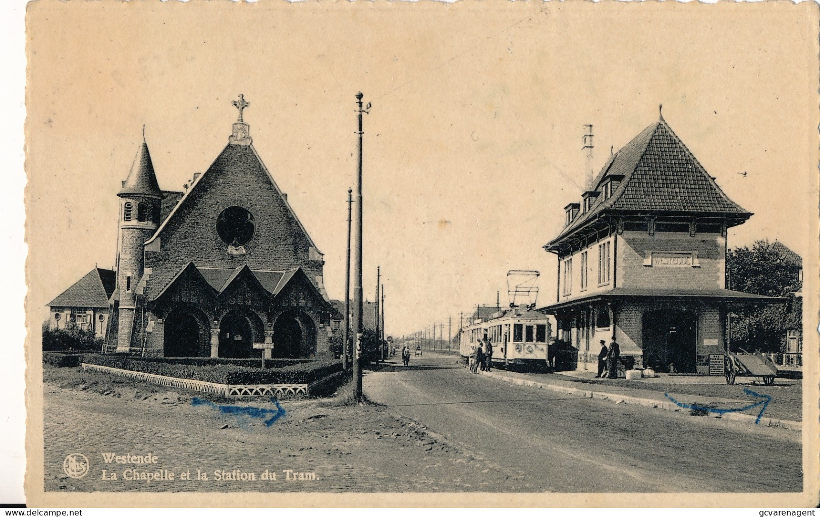 WESTENDE   LA CHAPELLE ET LA STATION DU TRAM                       VOIR IMAGES - Westende