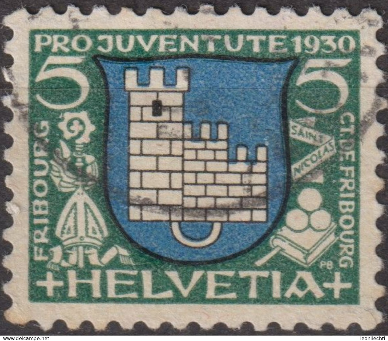 1930 Schweiz / Pro Juventute ° Zum:CH J53, Mi:CH 241, Yt:CH 246, Freiburg, Wappen - Used Stamps