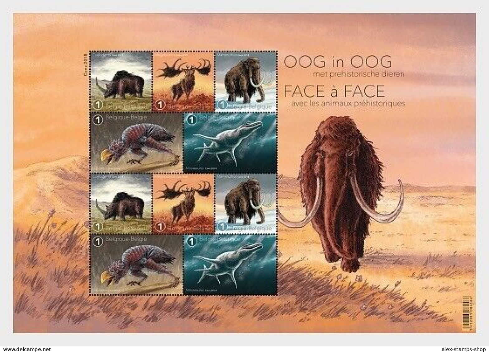 BELGIUM 2018 PREHISTORICAL ANIMALS NEW SHEET - BELGIO ANIMALI PREISTORICI NUOVO - 2011-2020