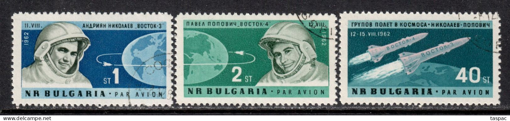 Bulgaria 1962 Mi# 1355-1357 Used - First Russian Group Space Flight Of Vostoks 3 And 4 - Gebraucht