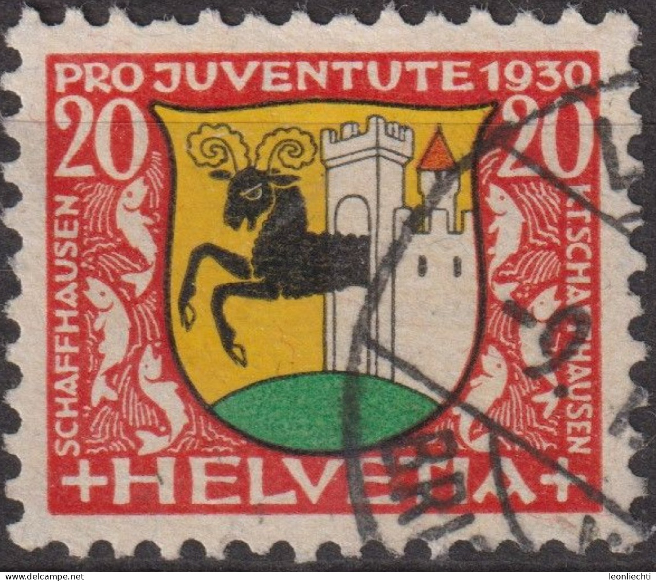 1930 Schweiz / Pro Juventute ° Zum:CH J55, Mi:CH 243, Yt:CH 248, Schaffhausen, Wappen - Used Stamps