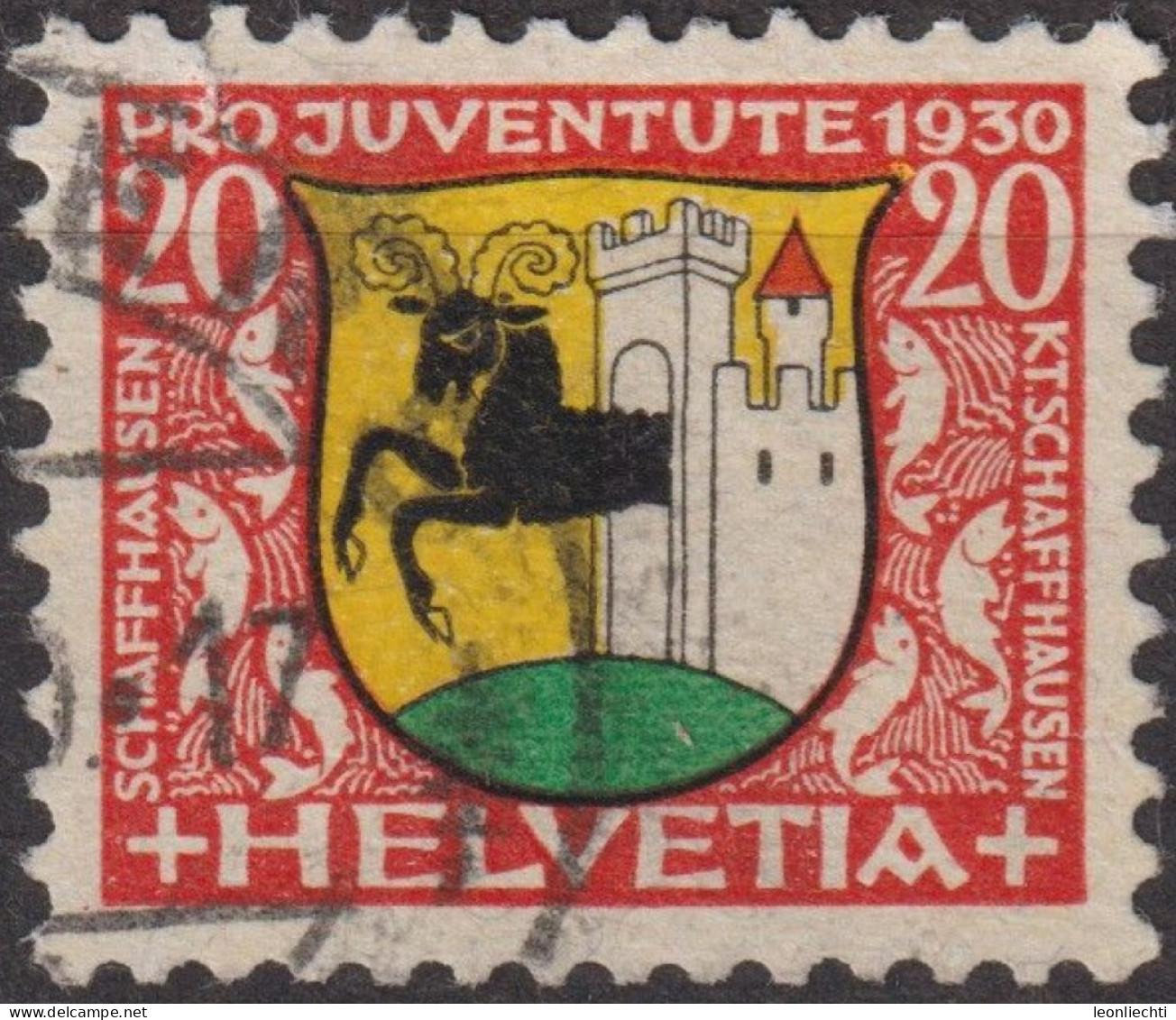 1930 Schweiz / Pro Juventute ° Zum:CH J55, Mi:CH 243, Yt:CH 248, Schaffhausen, Wappen - Used Stamps