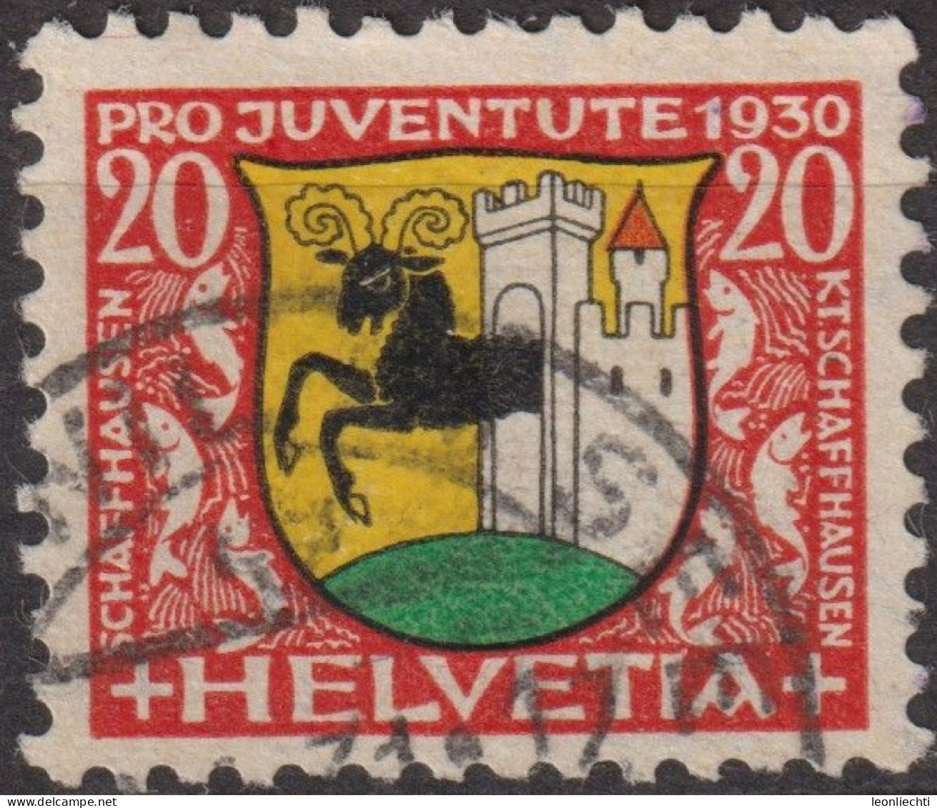 1930 Schweiz / Pro Juventute ° Zum:CH J55, Mi:CH 243, Yt:CH 248, Schaffhausen, Wappen - Used Stamps