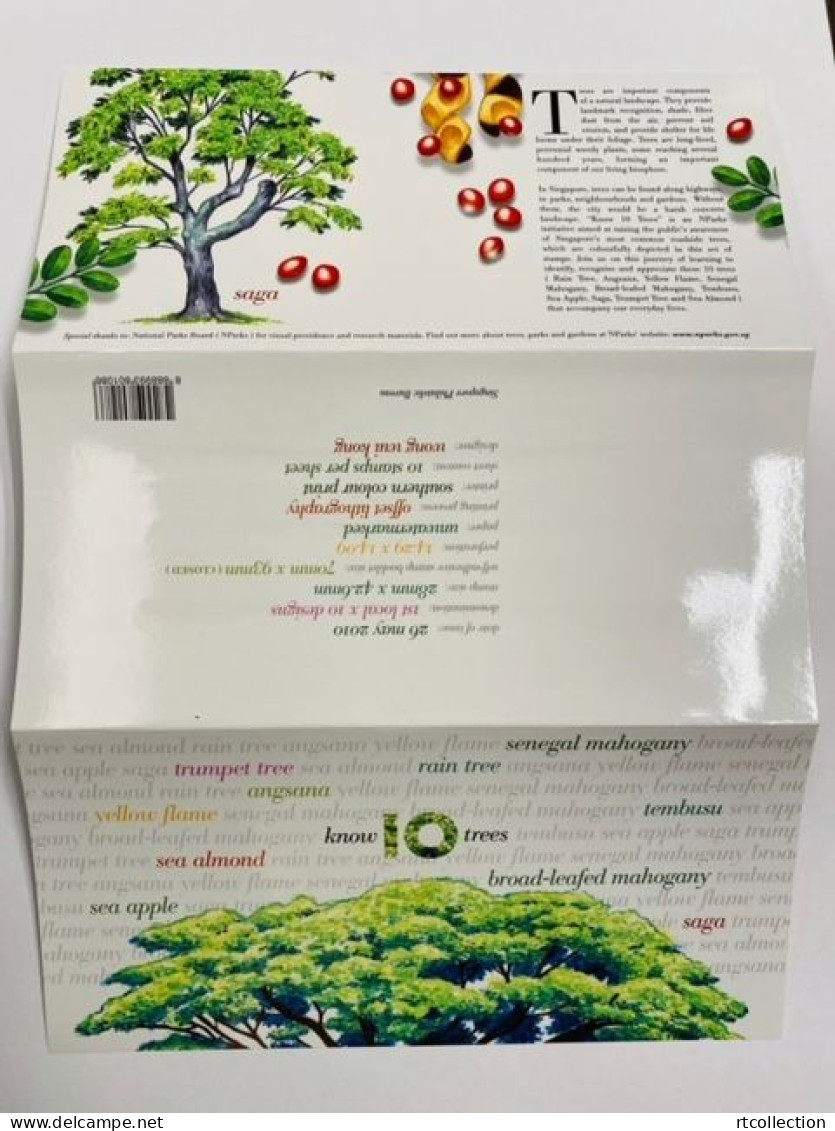 Singapore 2010 Presentation Pack Know 10 Trees Plants Plant Flora Flowers Flower Nature Tabebuia Rosea Stamps - Bomen