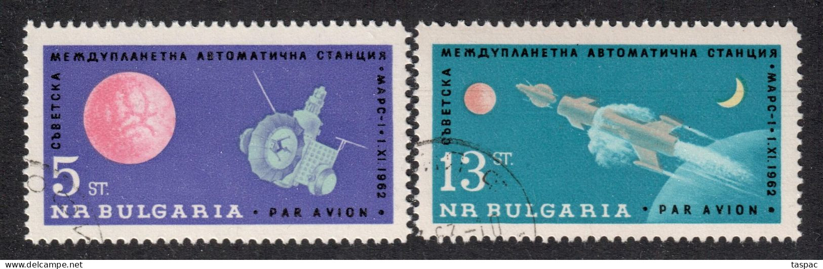 Bulgaria 1963 Mi# 1366-1367 Used - Launching Of The Russian Spacecraft Mars 1 / Space - Usati