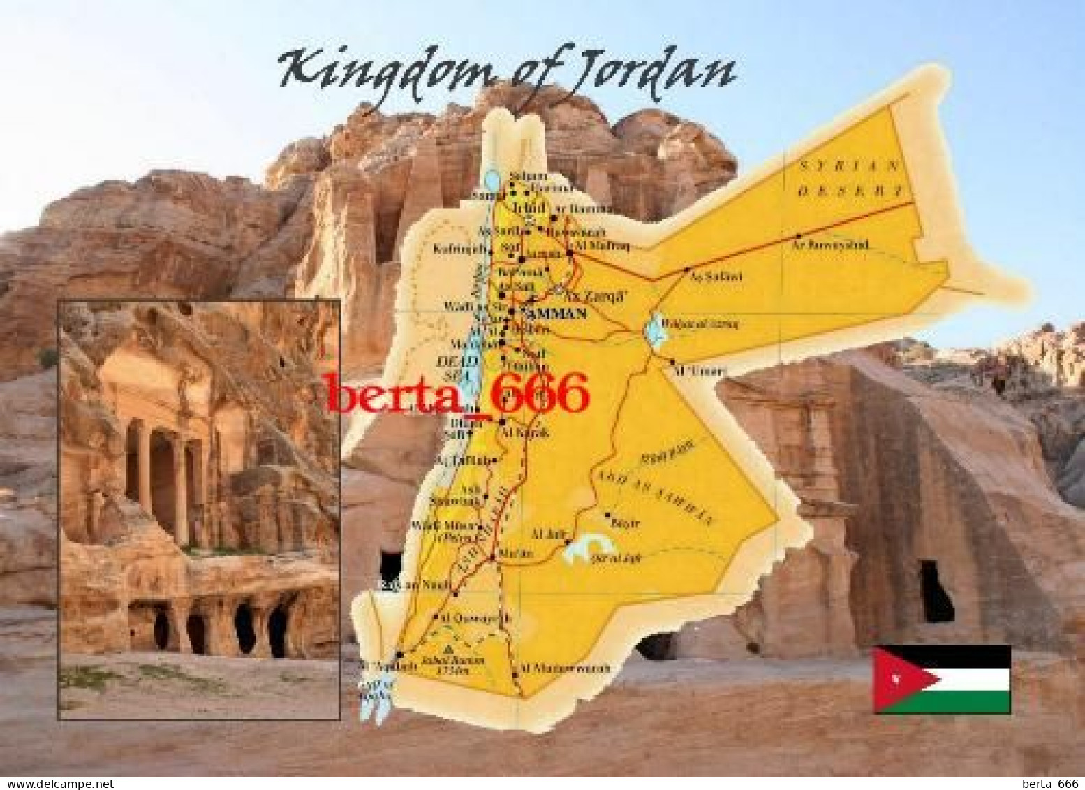 Jordan Country Map New Postcard * Carte Geographique * Landkarte - Jordanie