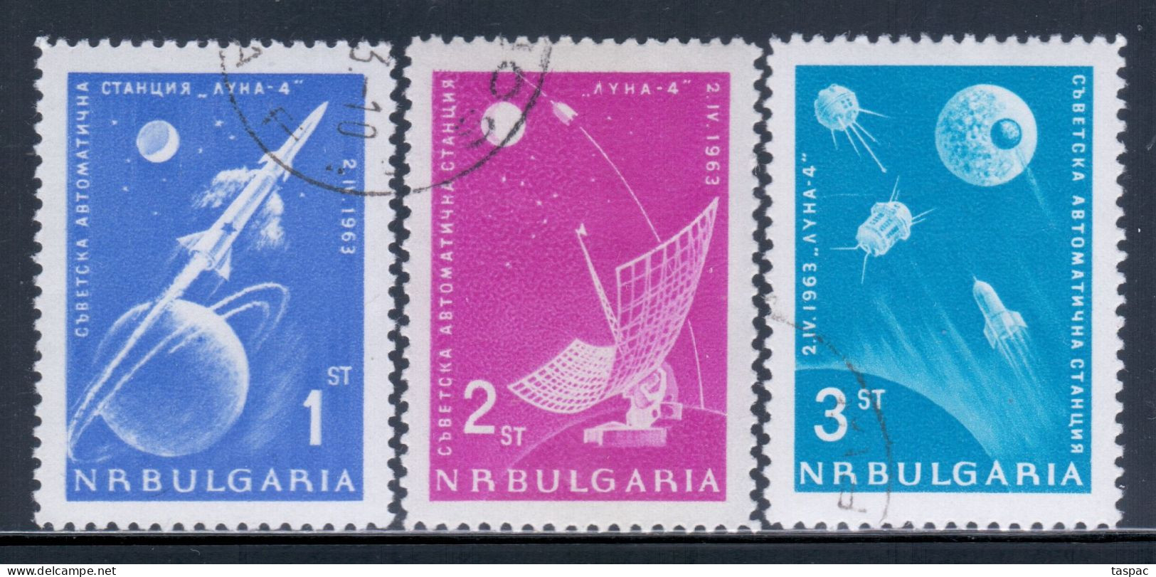 Bulgaria 1963 Mi# 1388-1390 Used - Russia's Rocket To The Moon / Space - Europa