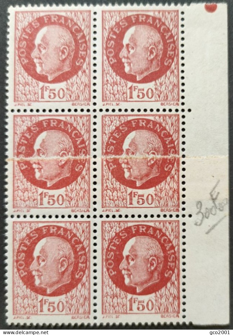 FRANCE / YT 517 K En Paire - Impression Sur Raccord / PETAIN / NEUFS ** / MNH - Ongebruikt