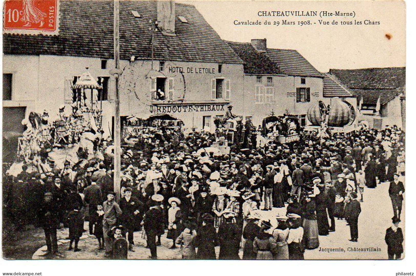 Chateauvillain - Cavalcade Du 29 Mars 1908 - Vue De Tous Les Chars - Chateauvillain