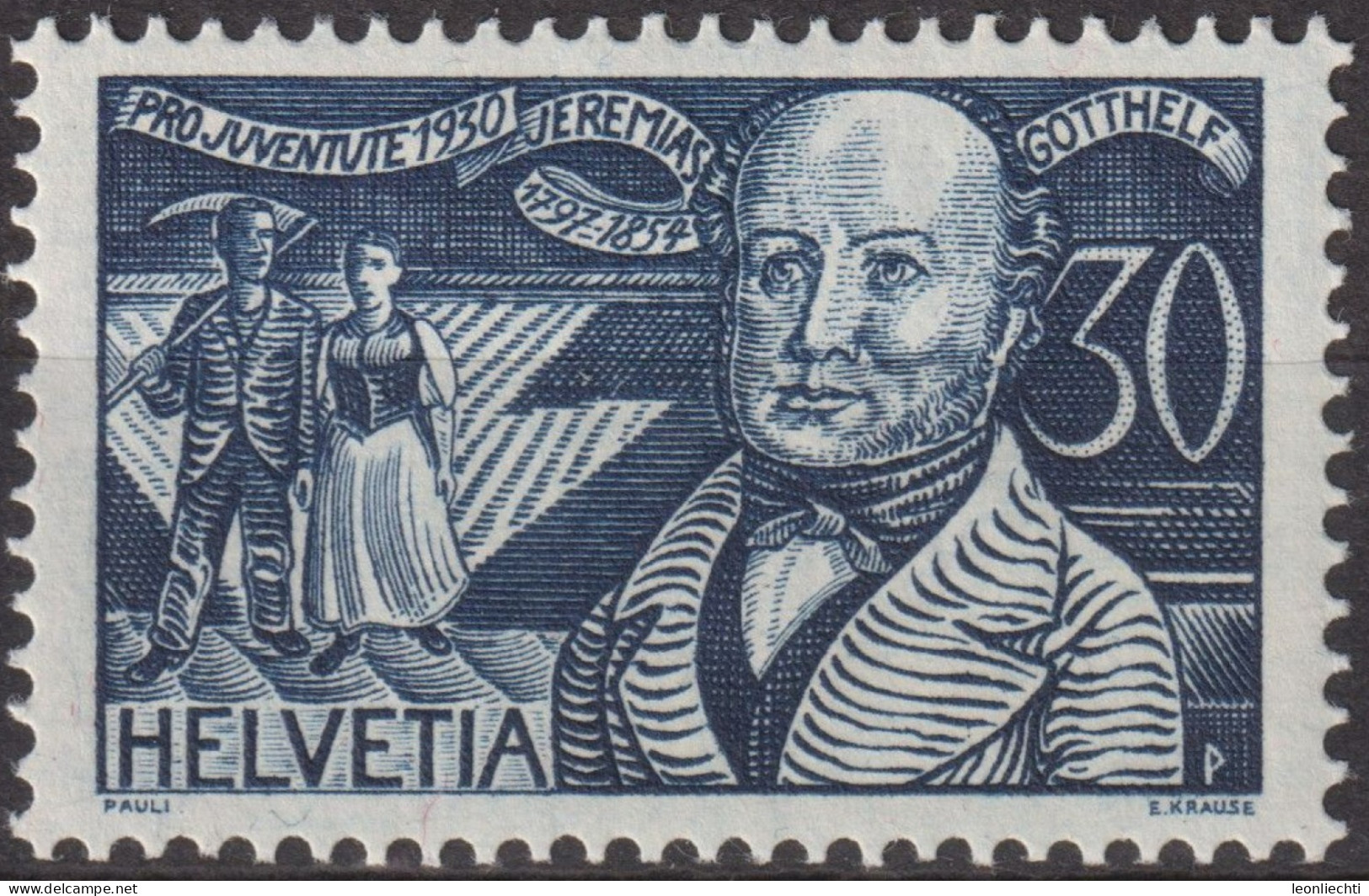 1930 Schweiz / Pro Juventute ** Zum:CH J56, Mi:CH 244, Yt:CH 249, Jeremias Gotthelf - Unused Stamps