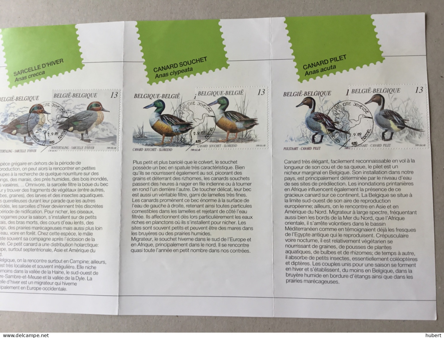 Belgique YT 2332-2335 Oblitération Premier Jour Sur Folder Présentation De La Poste Nature Canards - Used Stamps