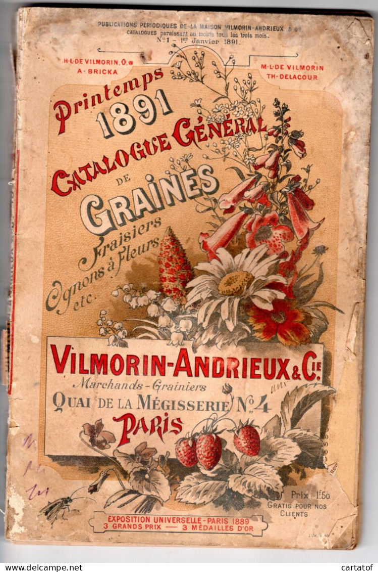 Catalogue VILMORIN ANDRIEUX Printemps 1891 .  - Jardinage