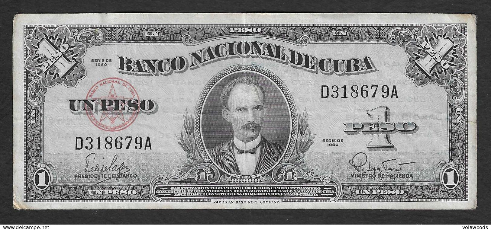 Cuba - Banconota Circolata Da 1 Peso P-77b - 1960 #17 - Cuba