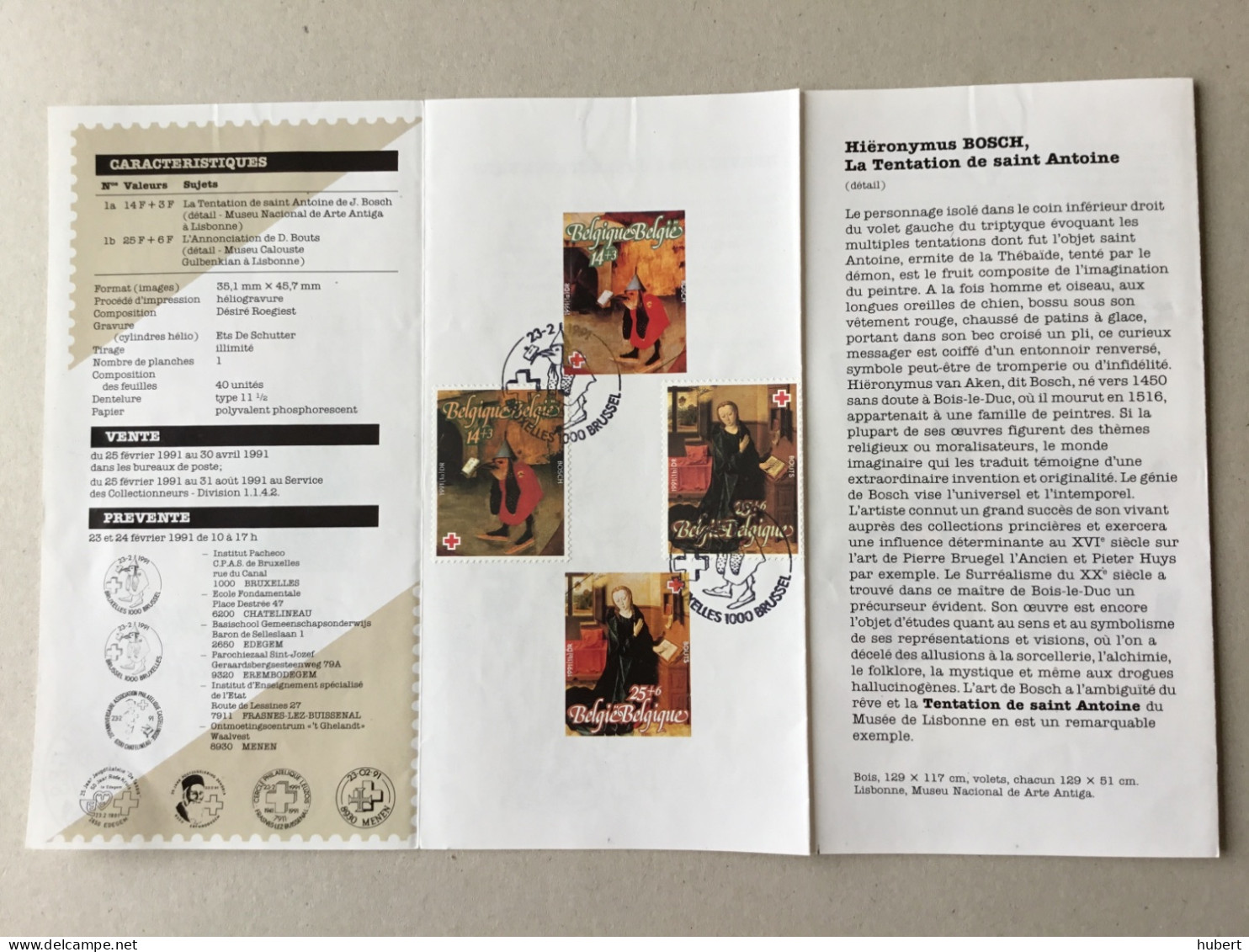 Belgique YT 2398-2399 Oblitération Premier Jour Sur Folder Présentation De La Poste Croix-rouge De Belgique - Oblitérés