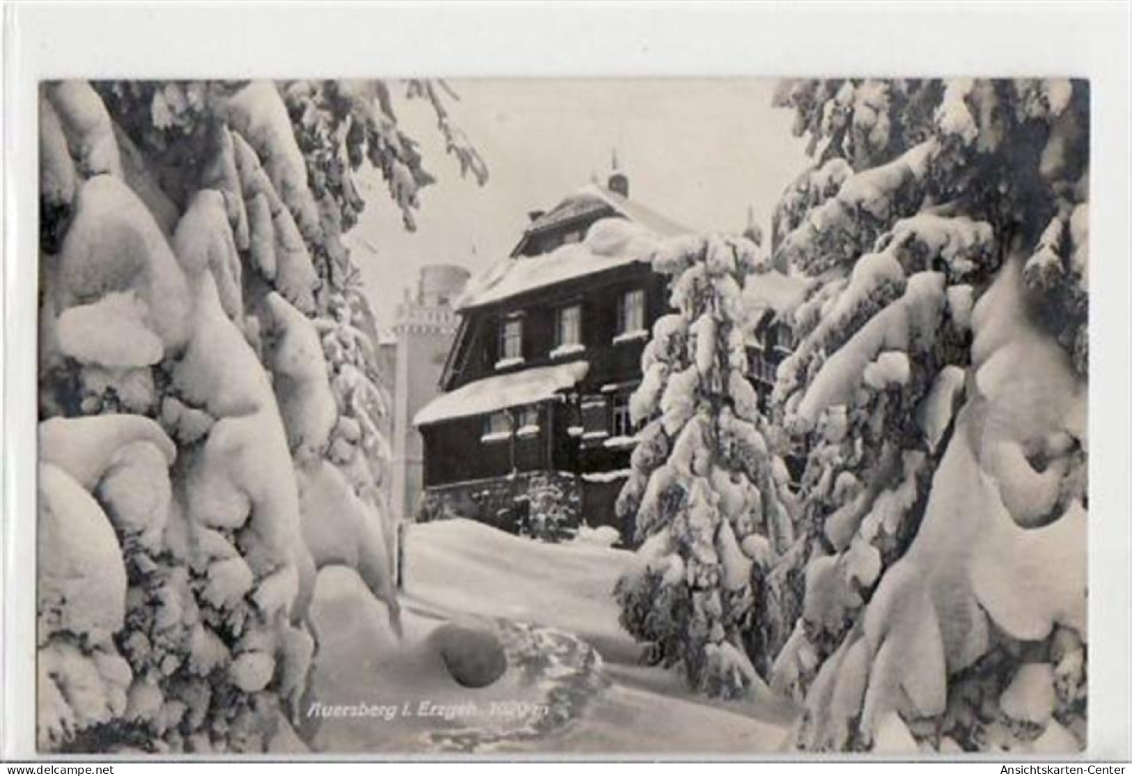 39036802 - Auersberg Mit Unterkunftshaus Im Winter Gelaufen, Datum Nicht Lesbar Ca. 1940 Kleiner Knick Am Rechten Rand  - Eibenstock