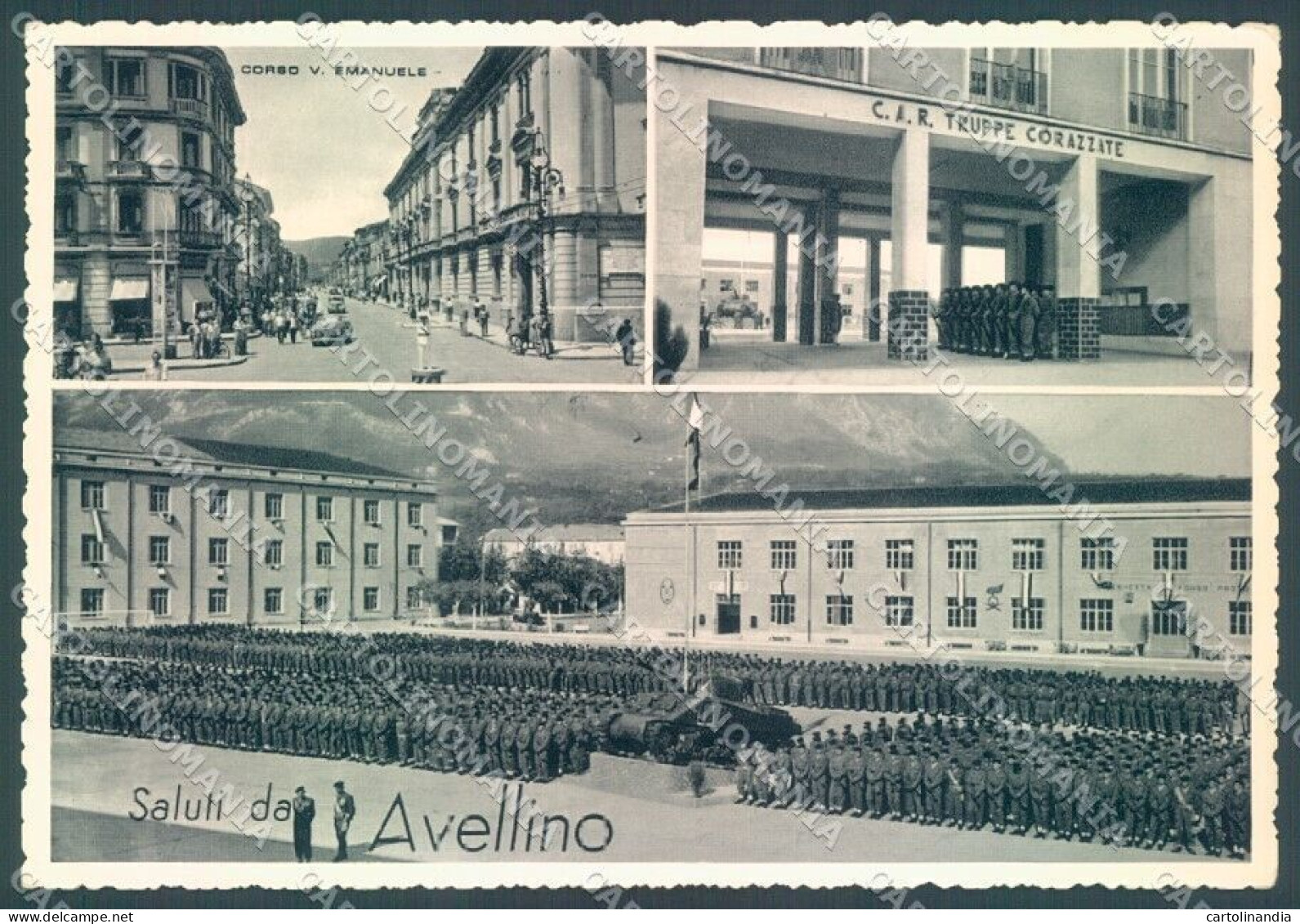 Avellino Città Militari Truppe Corazzate Saluti Da Foto FG Cartolina JK1527 - Avellino