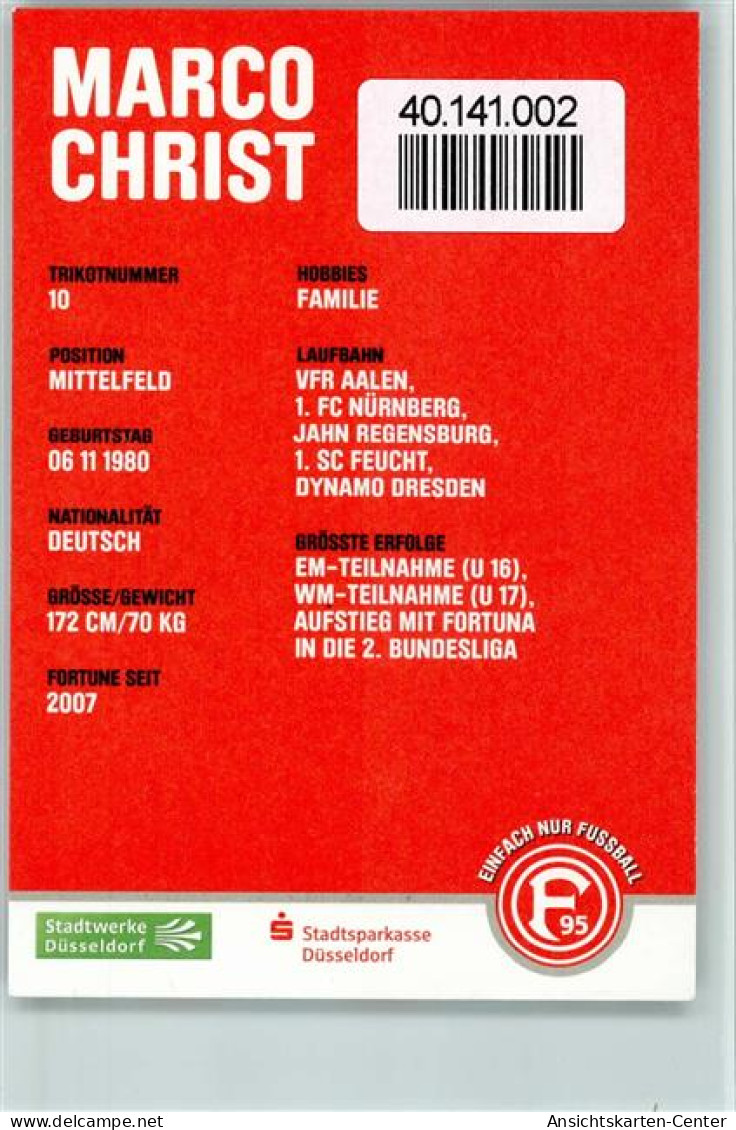 40141002 - Fussball (Prominente) Marco Christ Fortuna - Football
