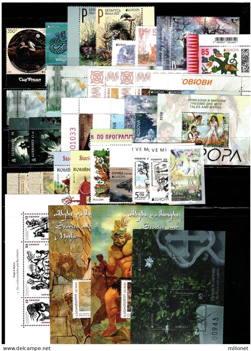 SALE!!! EUROPA CEPT 2022 STORIES & MYTHS Selection Of 24 Diff. Sets (20 Countries) MNH ** - 2022