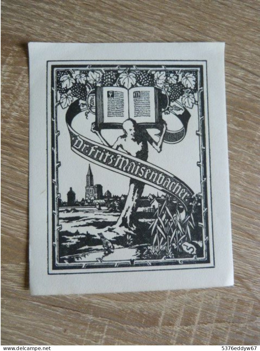 Ex-libris Joseph Sattler. Dr Fritz Maisenbacher. Alsace. Strasbourg - Ex Libris