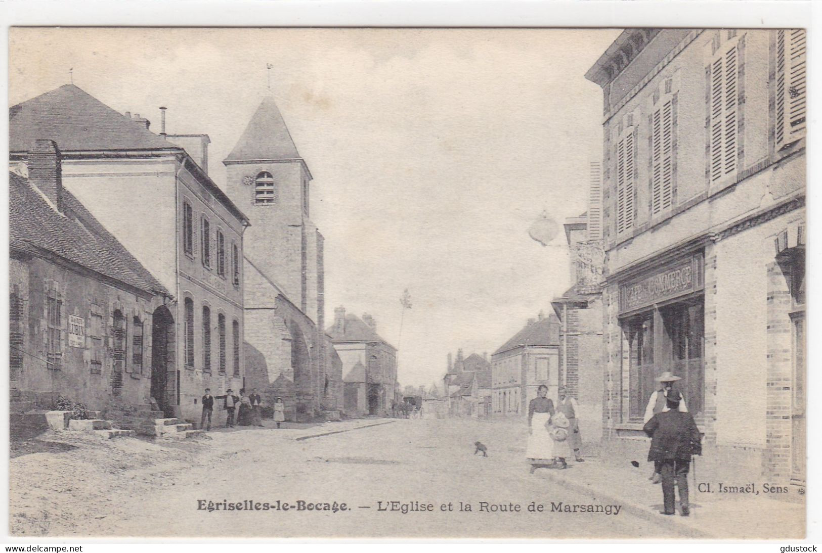 Yonne - Egriselles-le-Bocage - L'Eglise Et La Route De Marsangy - Egriselles Le Bocage