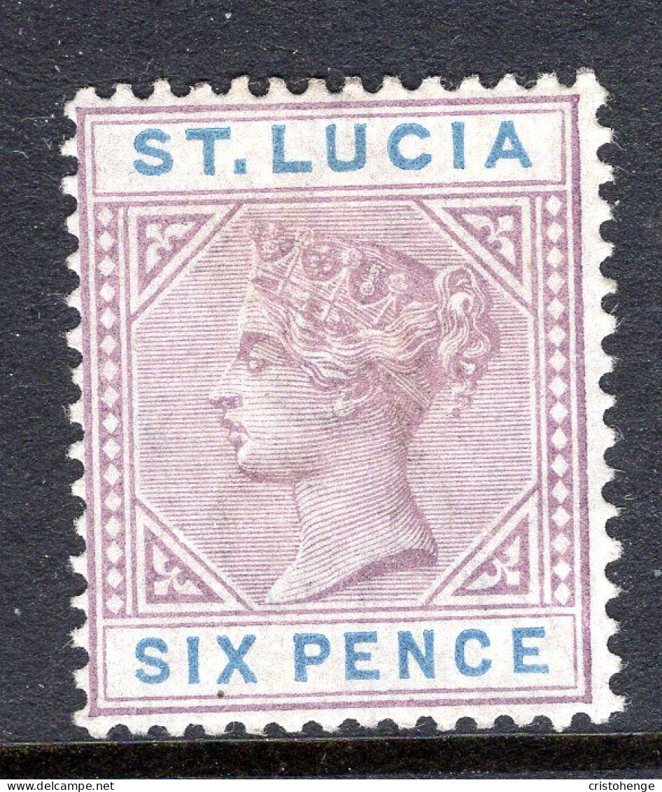 St Lucia 1886-87 QV - Wmk. Crown CA - Die I - 6d Dull Mauve & Blue HM (SG 41) - Ste Lucie (...-1978)