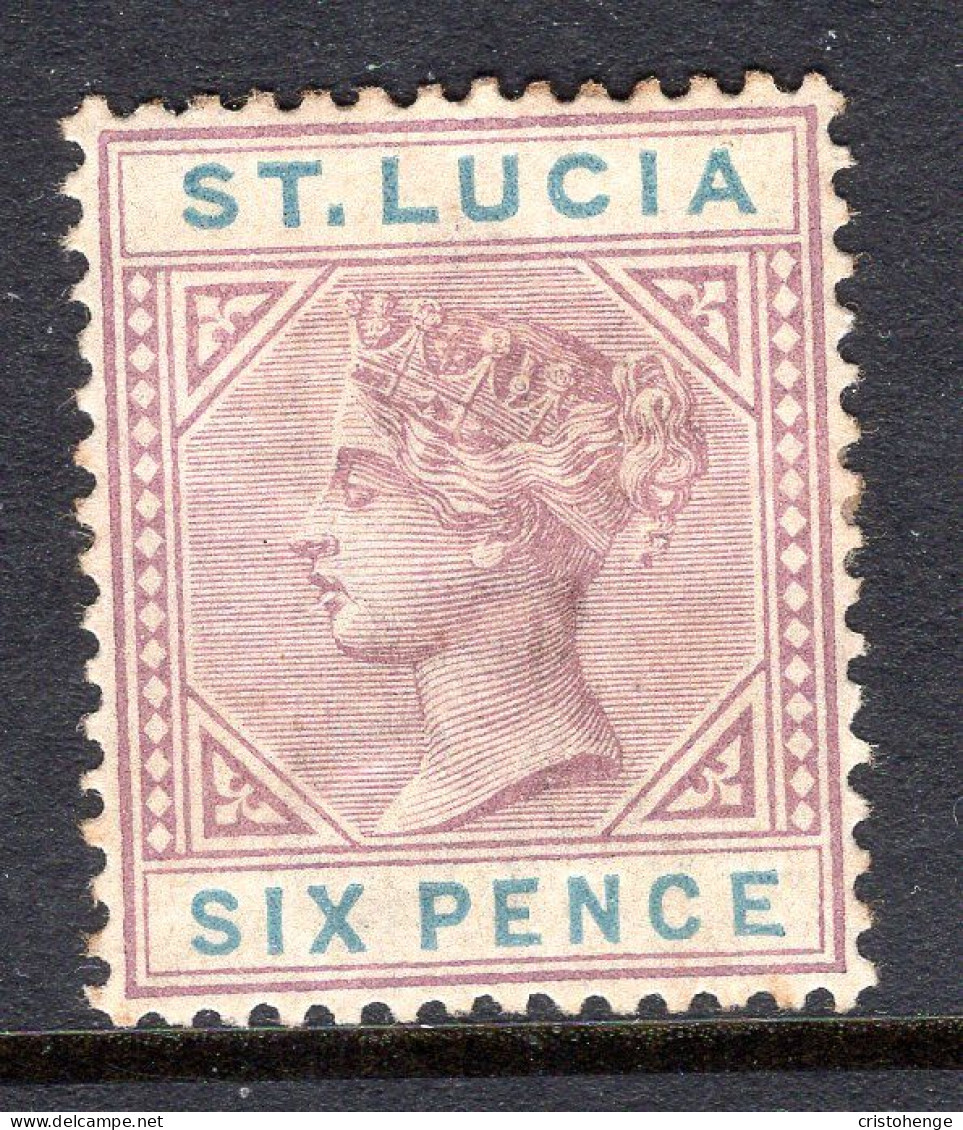 St Lucia 1886-87 QV - Wmk. Crown CA - Die I - 6d Dull Mauve & Blue HM (SG 41) - Toned - Ste Lucie (...-1978)