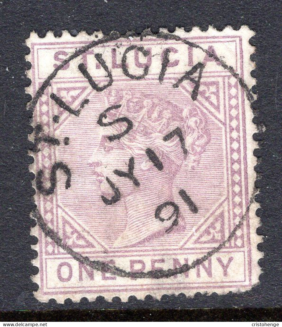 St Lucia 1886-87 QV - Wmk. Crown CA - Die I - 1d Dull Mauve Used (SG 39) - St.Lucia (...-1978)