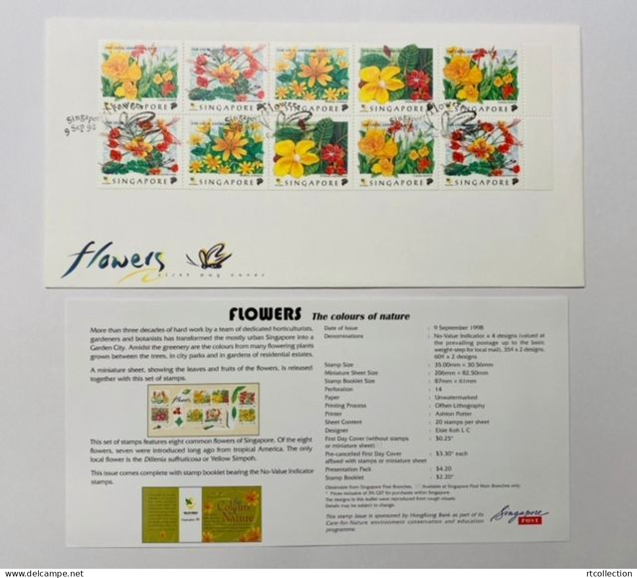 Singapore 1998 FDC Flowers Of The Garden Parks Of Singapore Flower Plant Plants Flora Nature - Singapore (1959-...)