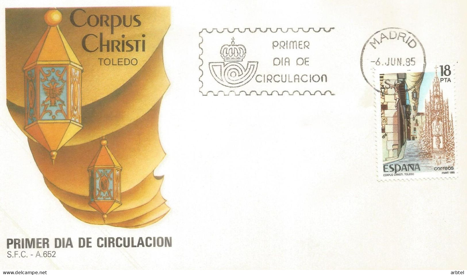 ESPAÑA SPD FDC CORPUS CHRISTI TOLEDO RELIGION FIESTA - Christianity