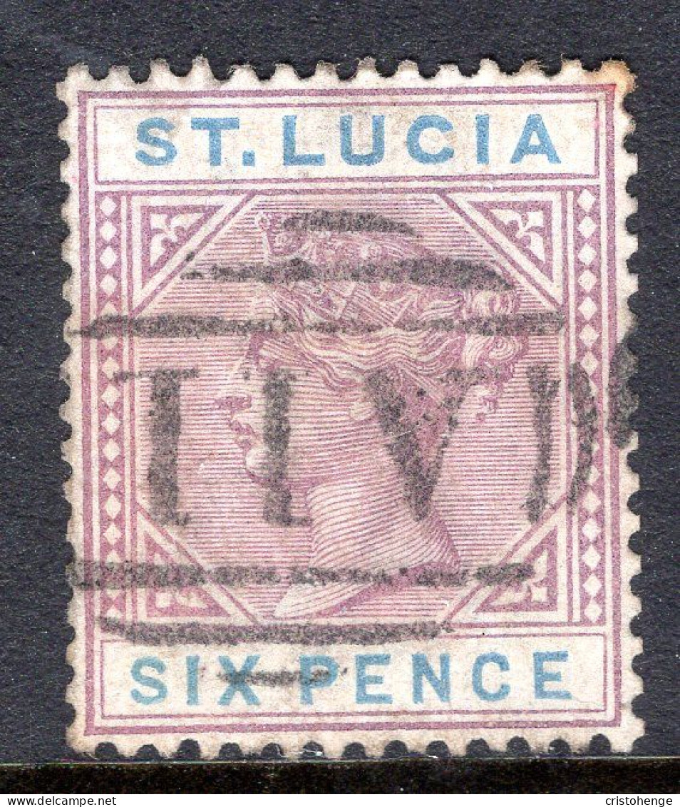 St Lucia 1886-87 QV - Wmk. Crown CA - Die I - 6d Dull Mauve & Blue Used (SG 41) - St.Lucia (...-1978)