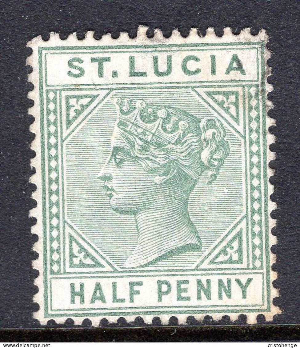 St Lucia 1891-98 QV - Wmk. Crown CA - Die II - ½d Dull Green HM (SG 43) - Ste Lucie (...-1978)