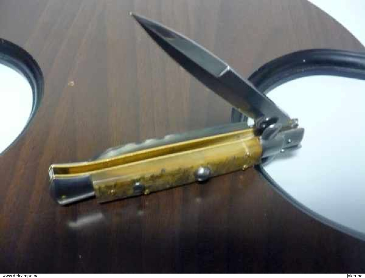 KNIFE-italian stiletto-Maniago -Frank Beltrame-23cm- corno pregiato di ariete bicolore Modello FB 23/63B - NOVITA'