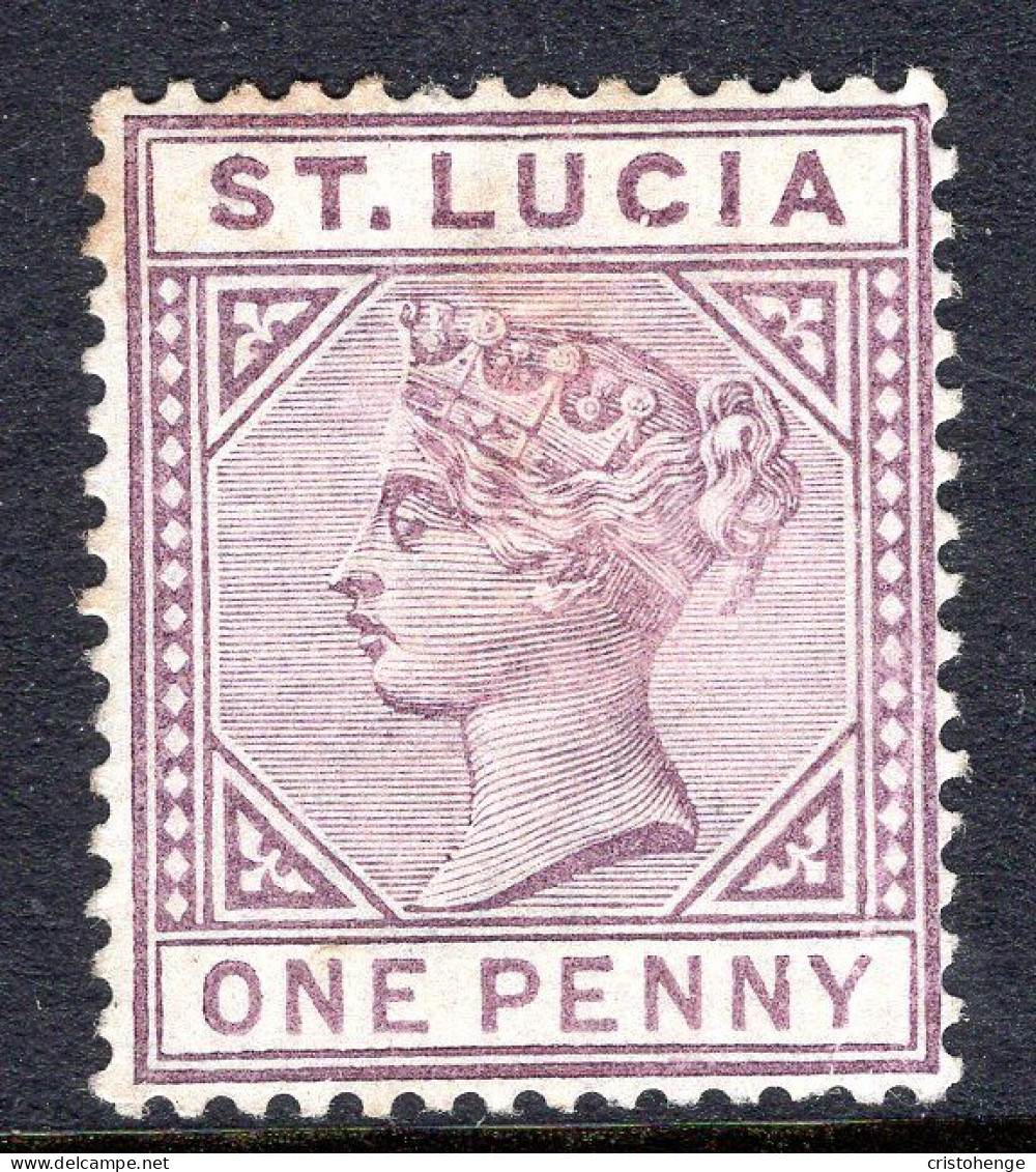 St Lucia 1891-98 QV - Wmk. Crown CA - Die II - 1d Dull Mauve HM (SG 44) - St.Lucia (...-1978)