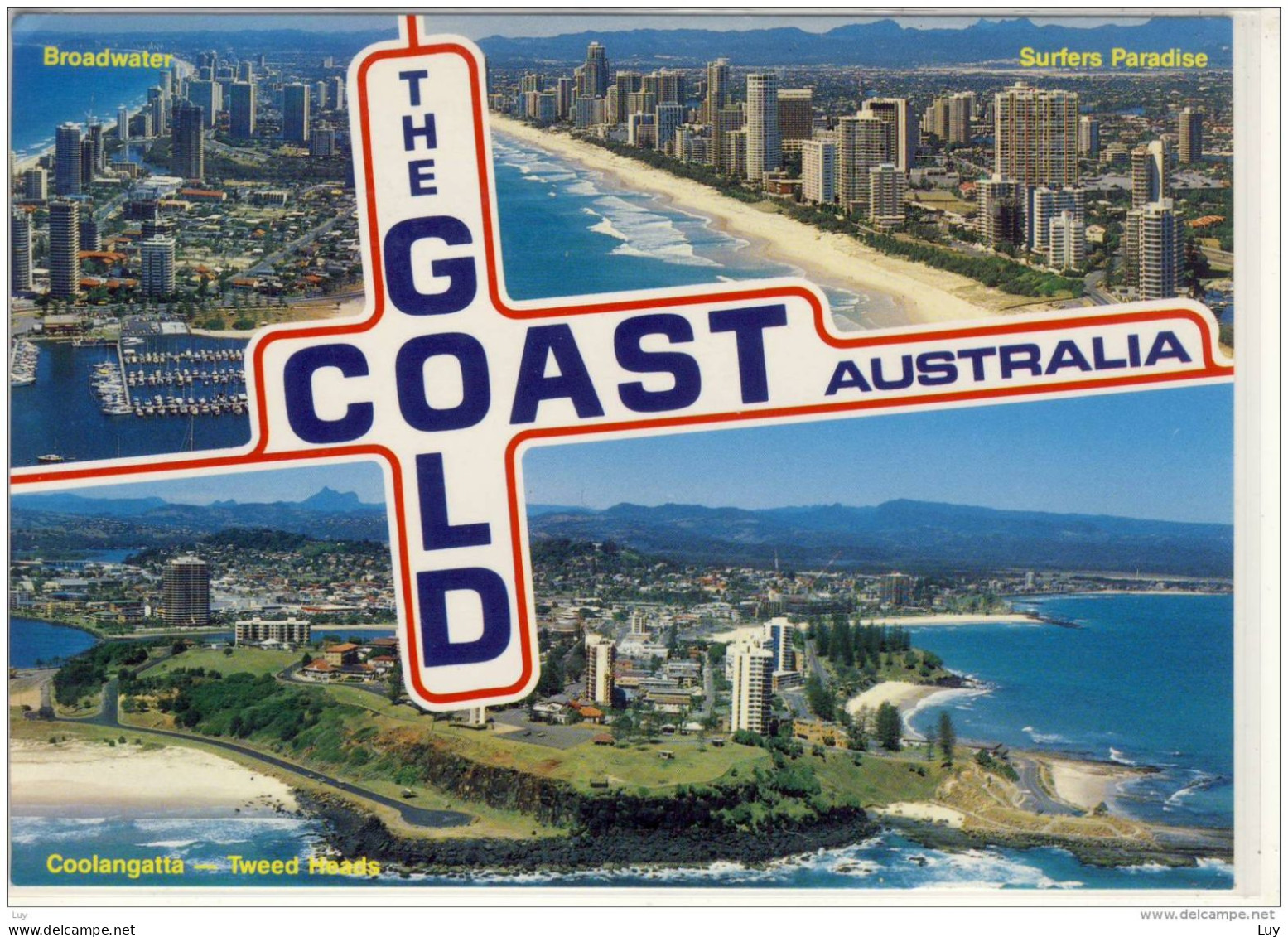 GOLD COAST, Multi View W. Broadwater, Coolangatta - Tweed Heads, Surfers Paradise , Nice Stamp - Gold Coast