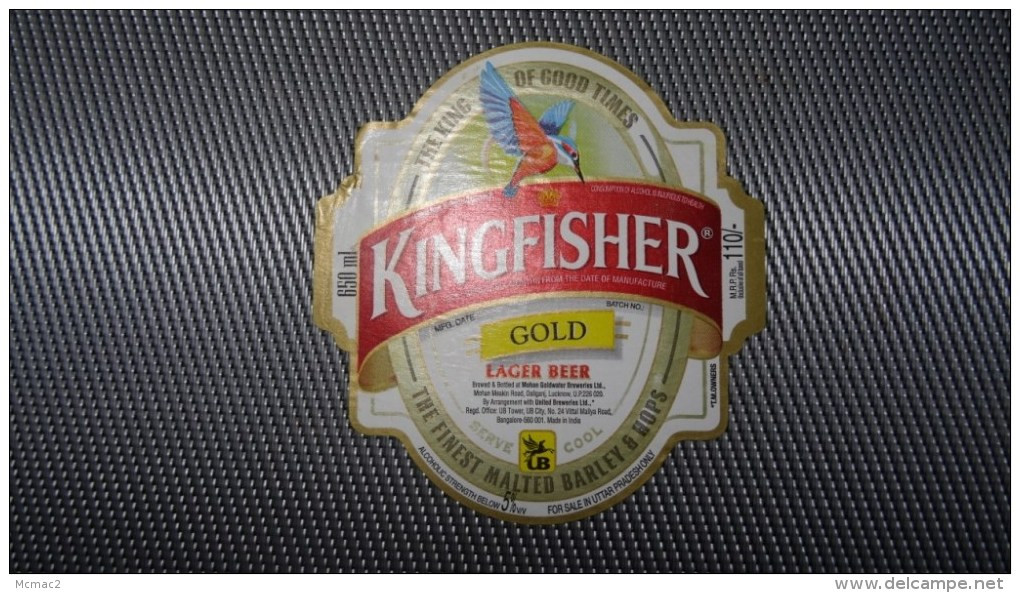 Kingfisher Gold - India - Beer Label/ Bieretikette / étiquette Bière - Bière