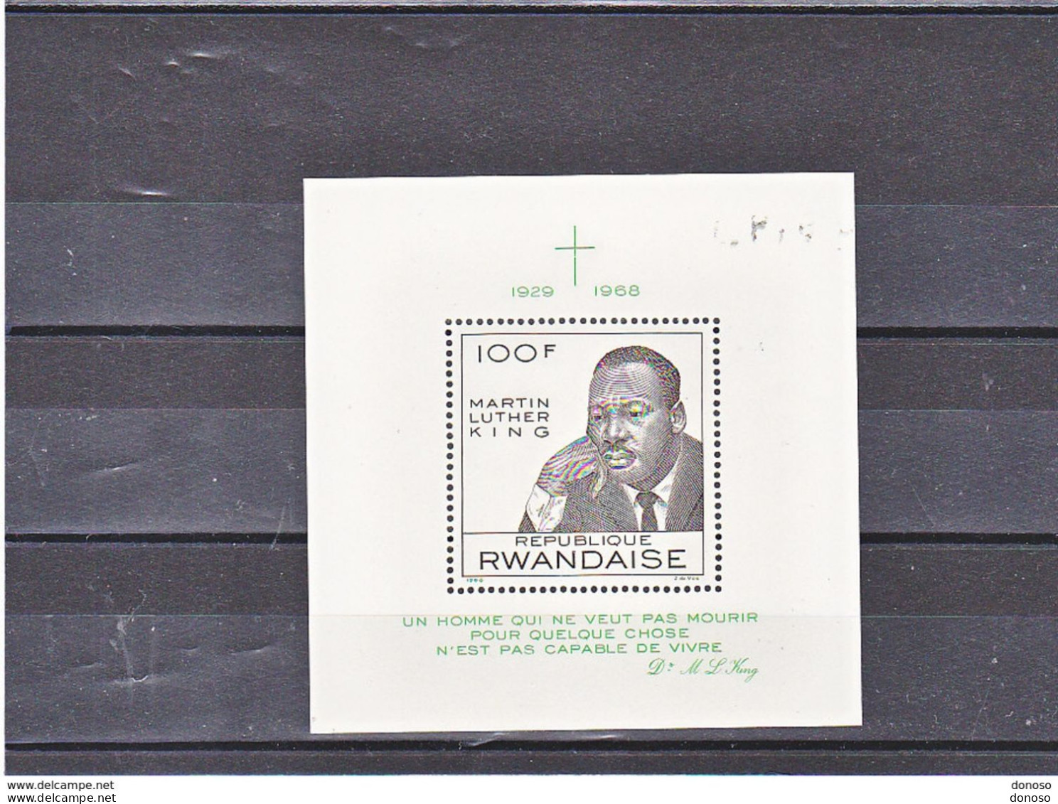 RWANDA 1968 Martin Luther King Yvert BF 12, Michel Bl 14 NEUF** MNH Cote Yv 4 Euros - Unused Stamps