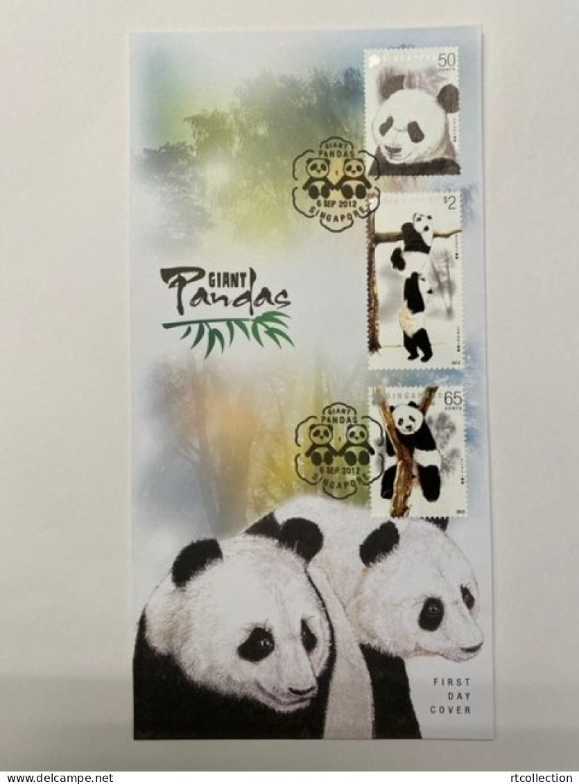 Singapore 2012 FDC Giant Pandas Kai Kai & Jia Jia  Big Cats Panda Amimals Mammals Stamps - Felinos