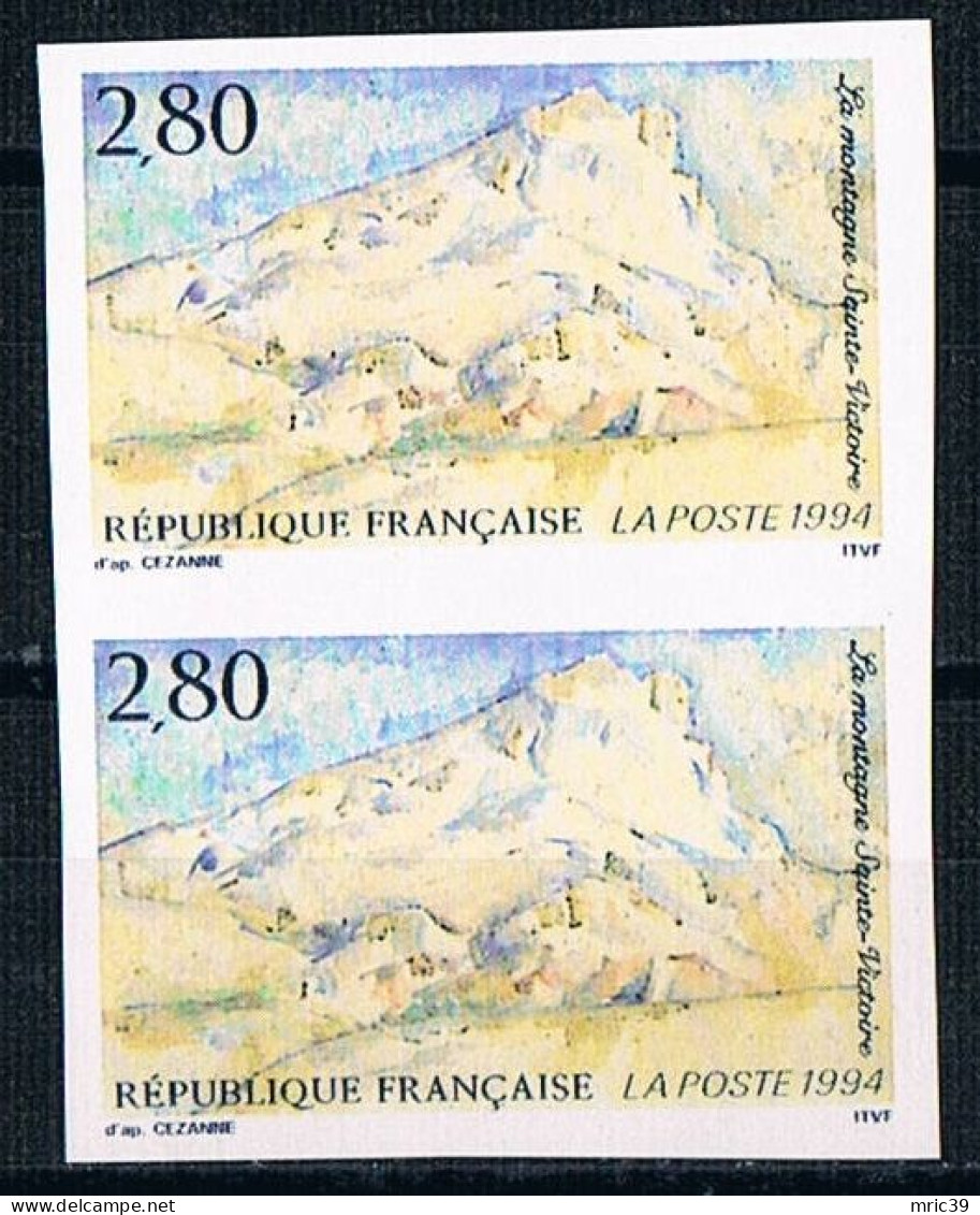 France 1994 N° 2891  Paire  Non Dentelé  IMP  Neuf MNH **  La Montagne Sainte Victoire - 1991-2000